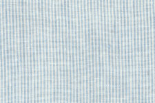 Narrow light blue and white stripes - linen