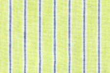 Blue and white stripes on green - linen