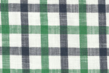 Large navy and green checks - linen