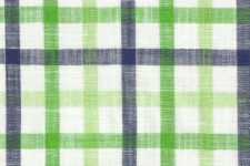 Large navy and light green checks - linen