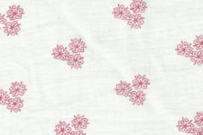 Red flowers on white - linen