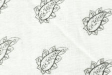 Black paisley on white - linen