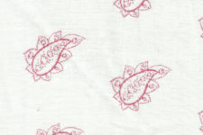 Red paisley on white - linen
