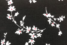 White flowers on black