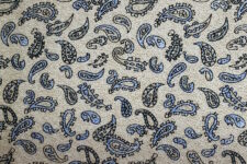 Blue and black paisley on light brown
