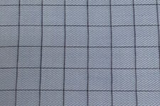 Blue herringbone with blue checks - easy iron